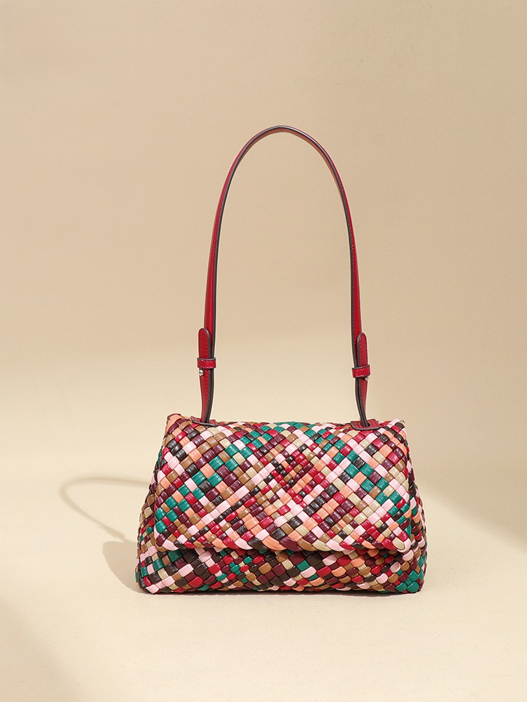 Luxury designer crossbody hand-woven armpit shoulder women's high-end leather handbag