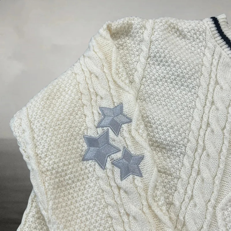 Style Folklore Pullovers Sweater Women Spring Autumn Oneck Star Embroidered Knitted Sweaters Female Letter Patch Jumpers 251027