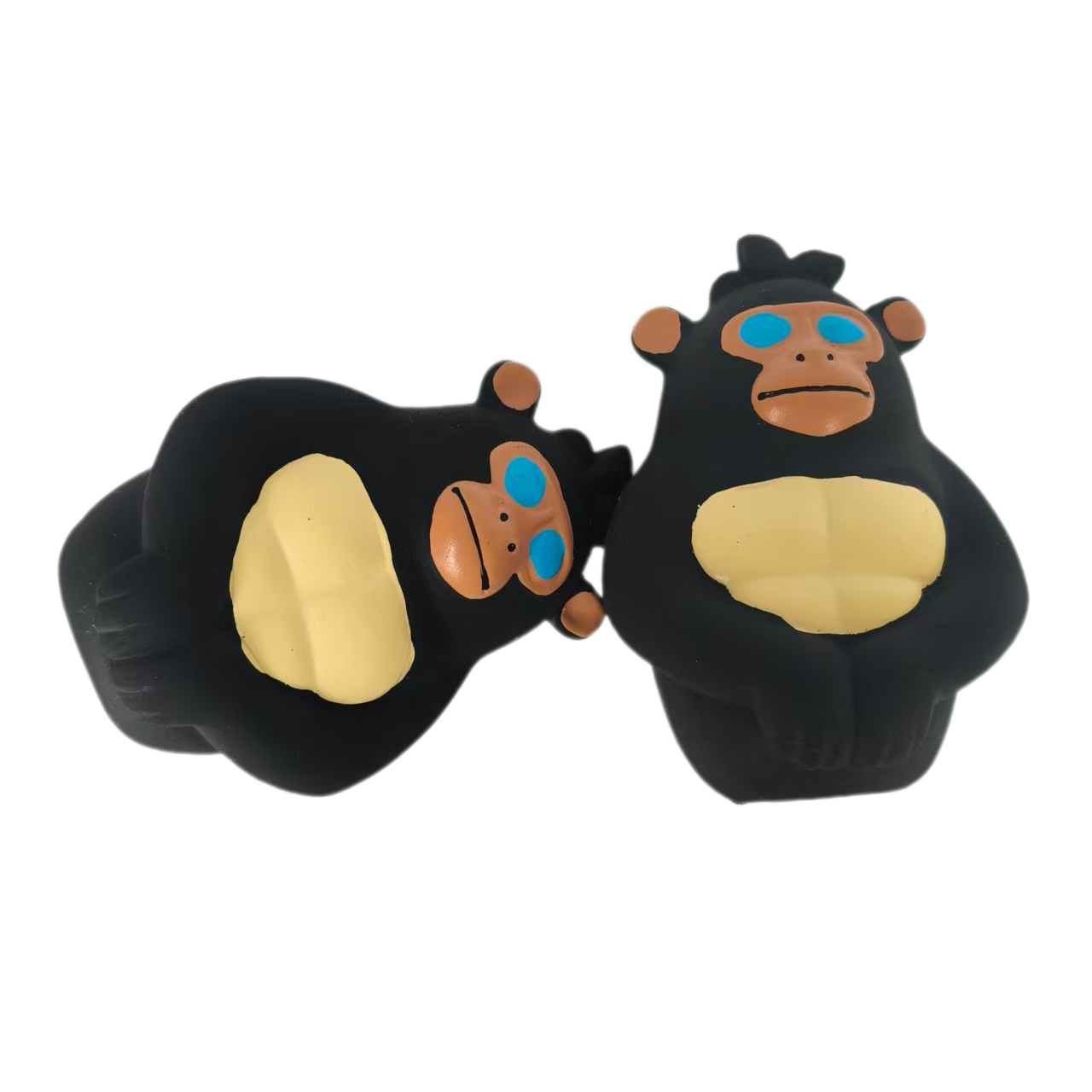 Latex Screaming Chewy Dog Toy Soft Natural Rubber Interactive Squeaky Gorilla Dog Toys with Bright Colors for Small & Medium Dogs 2pcs/Pack