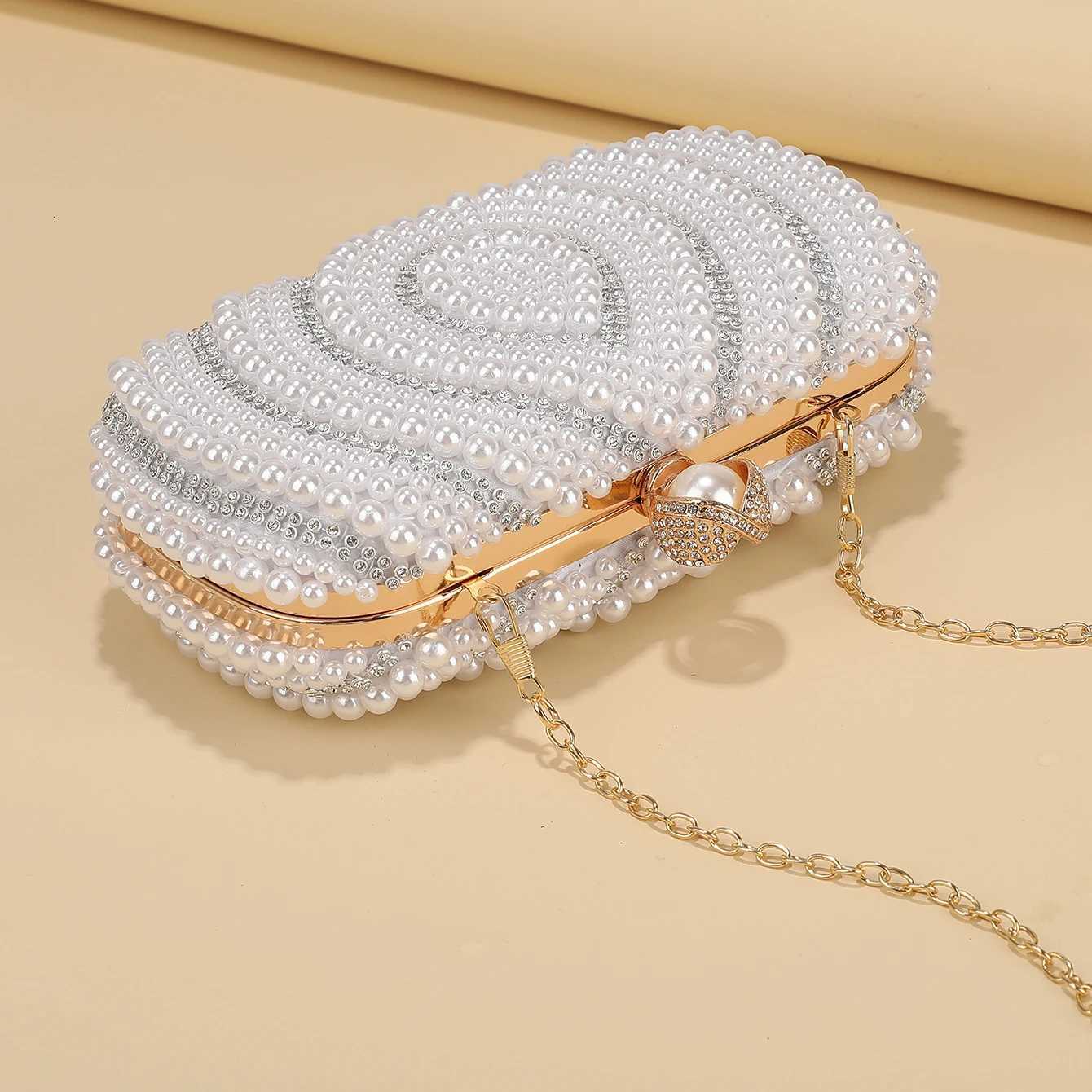 Fashion beaded evening bag handmade beaded hand bag elegant diamond decoration evening dress bag ladys gift bag H251027