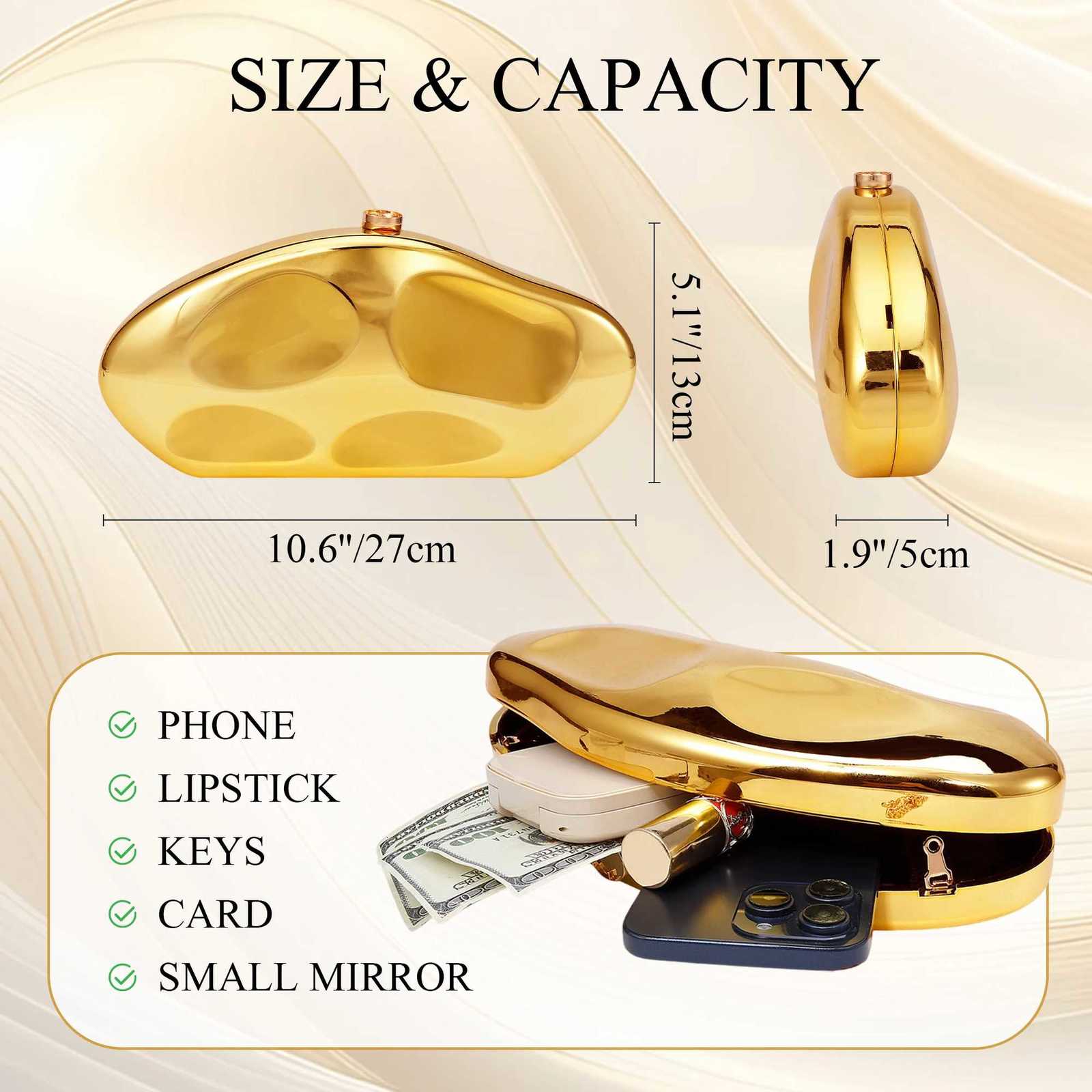 2025 New Niche Design Metal Acrylic Clutch Bag Asymmetrical Stone Shape Handbag Womens Wedding Party Banquet Evening Bags Purse H251027