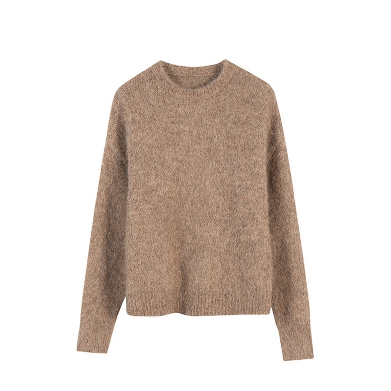 SuyaDream Warm Alpaca Pullovers for Woman Dropped Sleeved Loose Sweaters 2025 Fall Winter Top Camel Beige 251027