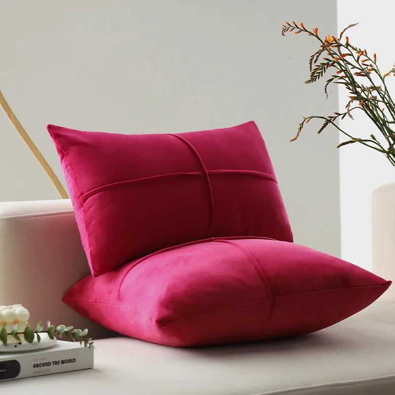 Pillow Case Cross Pattern case Living Room Sofa Cushion Cover Light Luxury Velvet Bedroom Bed Cushion Cover Backrests C251028