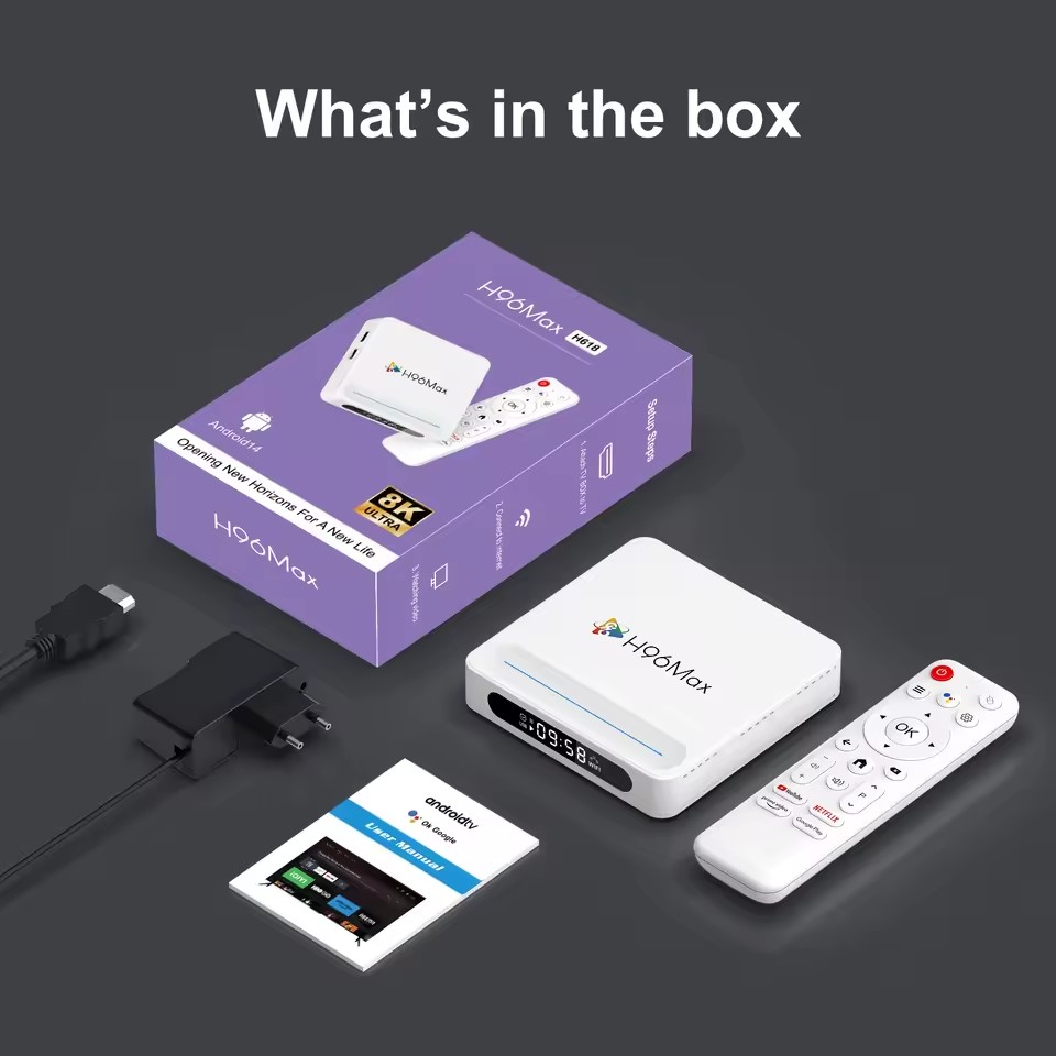 Android 14 Smart TV BOX H96 Max H618 Plus Allwinner Quad Core 4GB 128GB 8K LAN 100M Wifi6 BT 5.4 Voice Remote Media Player Set Top Box