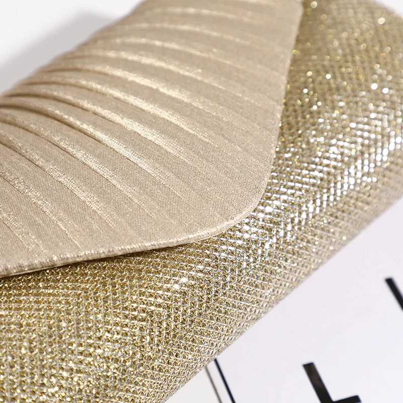 Womens Square Pleated Envelope Evening Clutch Purse Fashion Wedding Party Dinner Handbag Bag H251027