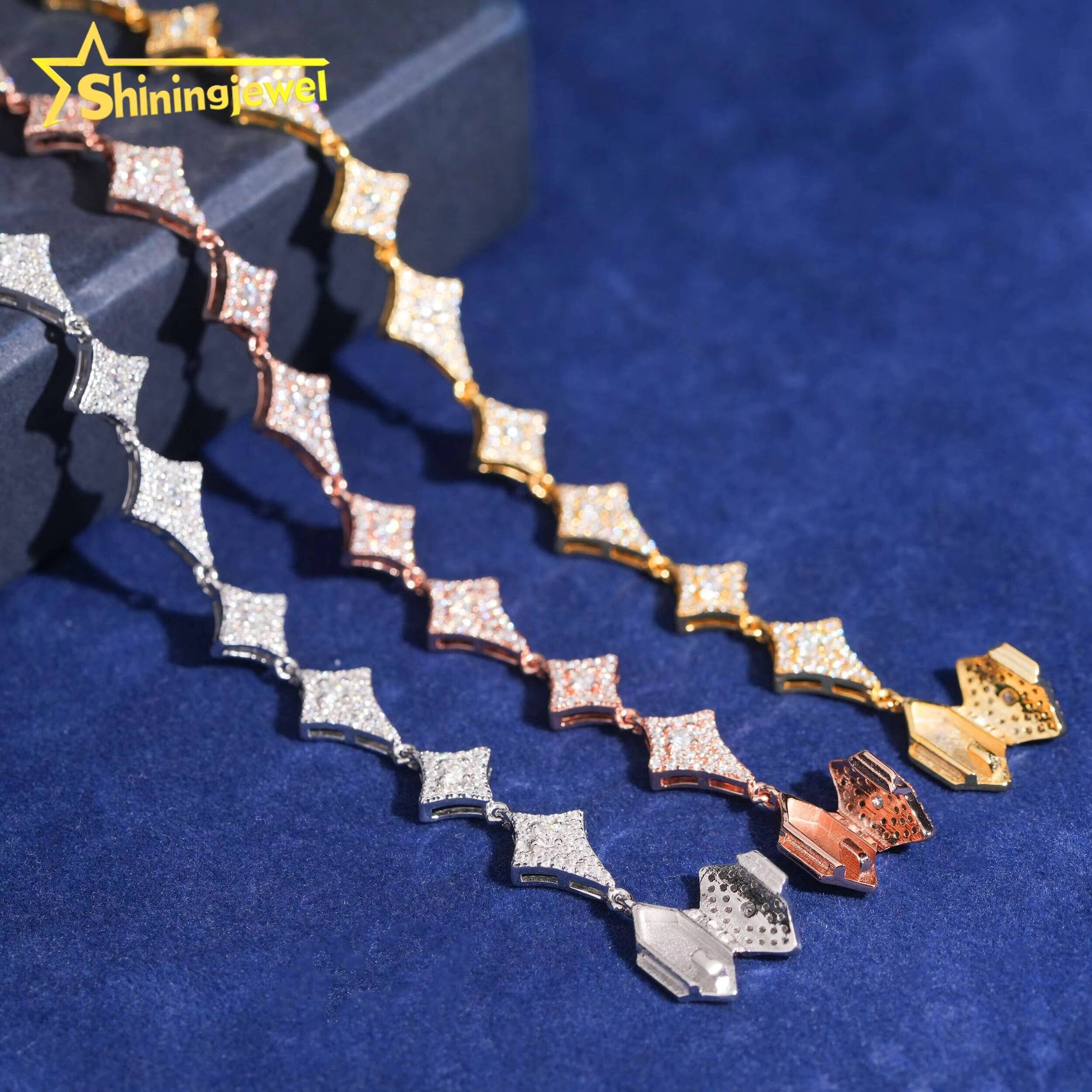 GRA Certificate Iced Out Fine Jewlery VVS Moissanite Diamond Bracelet 925 Silver Hip Hop Jewelry Diamond Link Chain Necklace