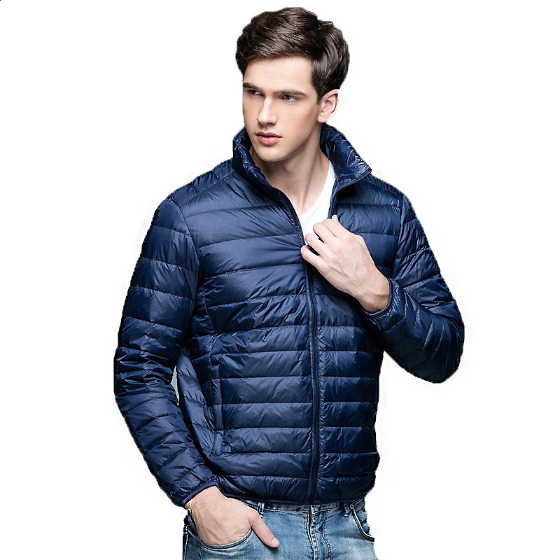 CHRLCK Packable Down Jackets Mens Ultralight Camping Trekking Waterproof Winter Coat Outdoor Windproof Warm Puffer Jacket Male 251015