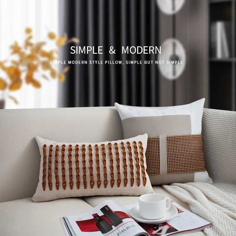 Pillow Case Modern Light Luxury Orange Geometric Splicing Cushion Cover Hotel Living Room Sofa Cover Home Decor Decorative case C251028