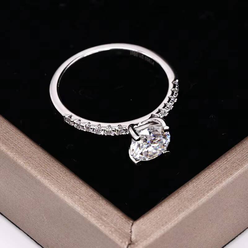 High End D VVS Lab Diamond White Gold 14K 18K Gold Jewelry Lab Grown Diamond Ring 1CT Solitaire Ring for Wedding Engagement