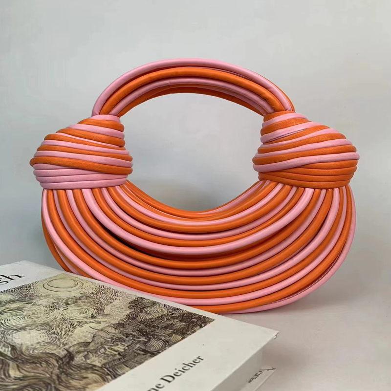 Luxury designer bag Handcrafted Designer Wristlet Bag: Luxurious Handwoven Knots Adjustable Noodle-Strap for Elegance Timeless Sophistication