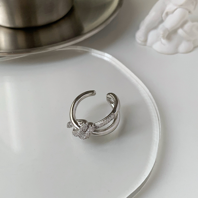 Designer Ring for Women Rope Cross Line Knotting Design Open Ring Vacuum Gold Plated Non Fading Jewelry Wholesales Drop Shipping - view 5