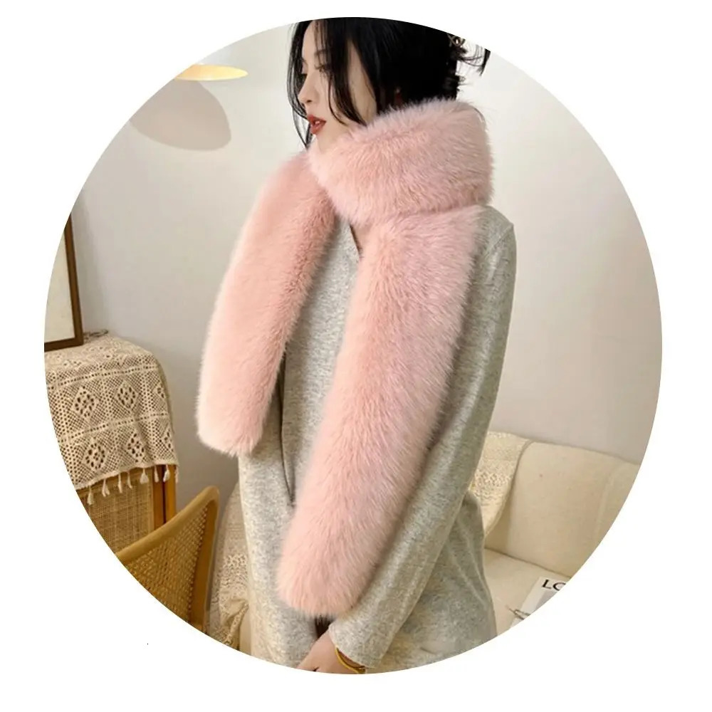 Fur Decor 6 Colors 180cm Fur Long Scarf Thicked Fluffy Plush Wraps Shawl Vintage Ladies Scarves Outdoor 251024