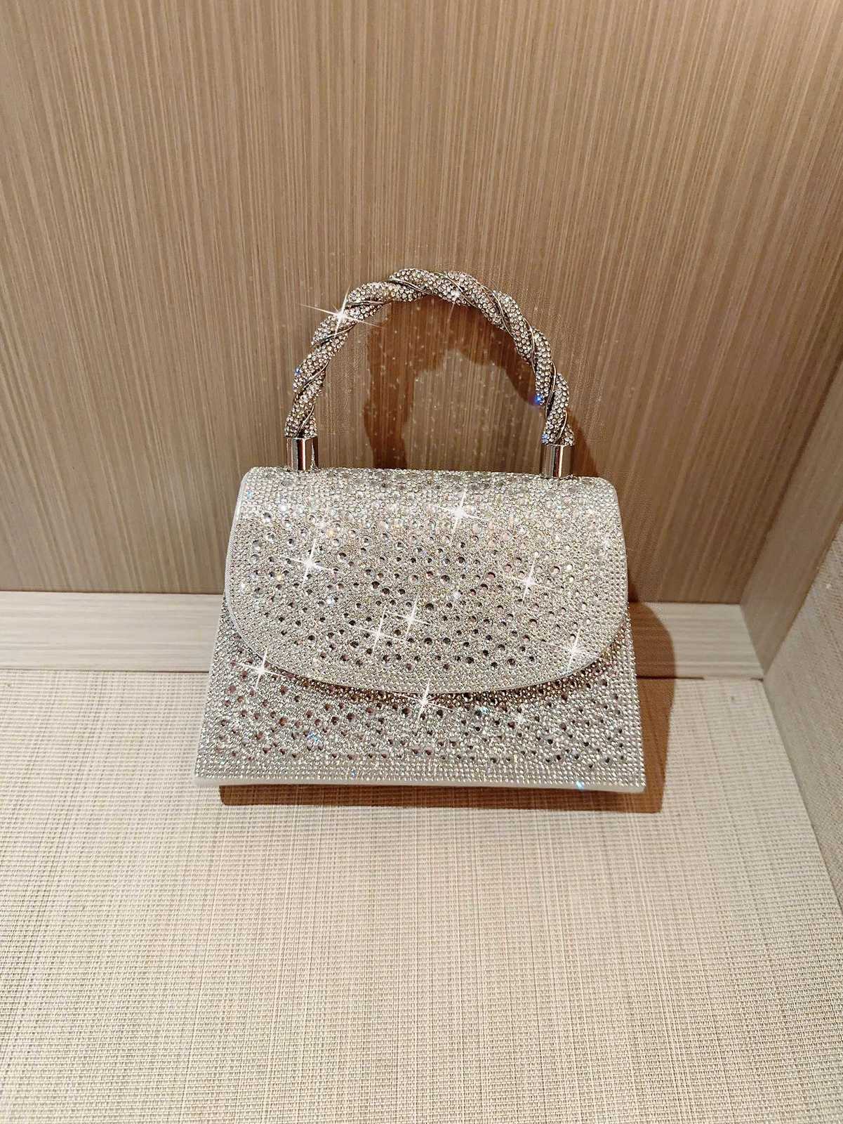 A Shiny Diamond Flap Evening Bag Handbag Romantic Wedding Bag Banquet Bag Evening Bag Party Bag Prom Bag Party Handbag Bridal Bag Chain Bag H251027