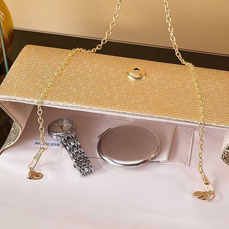 Polka Dot Metal Grain Handbag with Chain Shoulder Hardware Jewelry Storage Bag for Evening Dress Large Capacity H251027