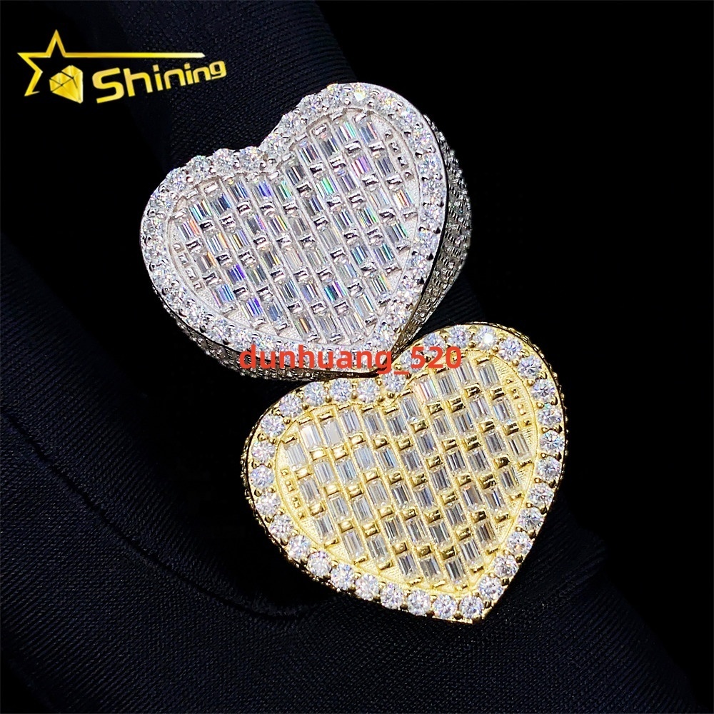 Fashion Jewelry Vvs Moissanite 925 Sterling Silver Hip Hop Luxury Iced Out Custom Ring