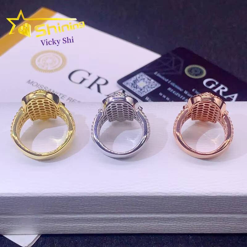 Fine Jewelry New Design 925 Sterling Silver Hamsa Style Moissanite Ring Custom Iced Out Men Hip Hop Rings