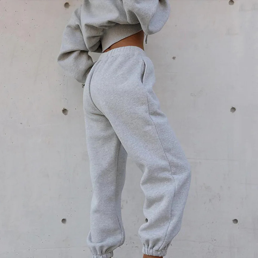 Two Piece Set Casual Fleece Tracksuit Women Winter Womens Sets Oversized Hooded Long Sleeve Hoodie Sport Pants Lady Suit 251027