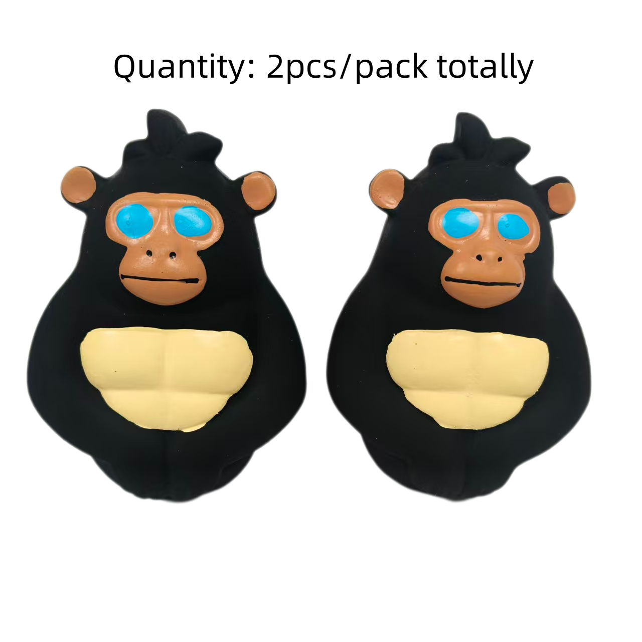 Latex Screaming Chewy Dog Toy Soft Natural Rubber Interactive Squeaky Gorilla Dog Toys with Bright Colors for Small & Medium Dogs 2pcs/Pack