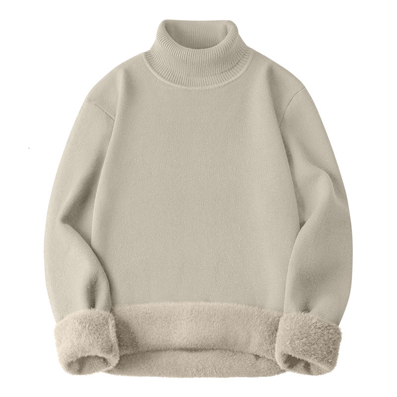 Modal Designer Sweater Simple High Neck Sweater For Men Warm Wool Knitwear One-piece Fleece Autumn And Winter Thickened Base Shirt For Men