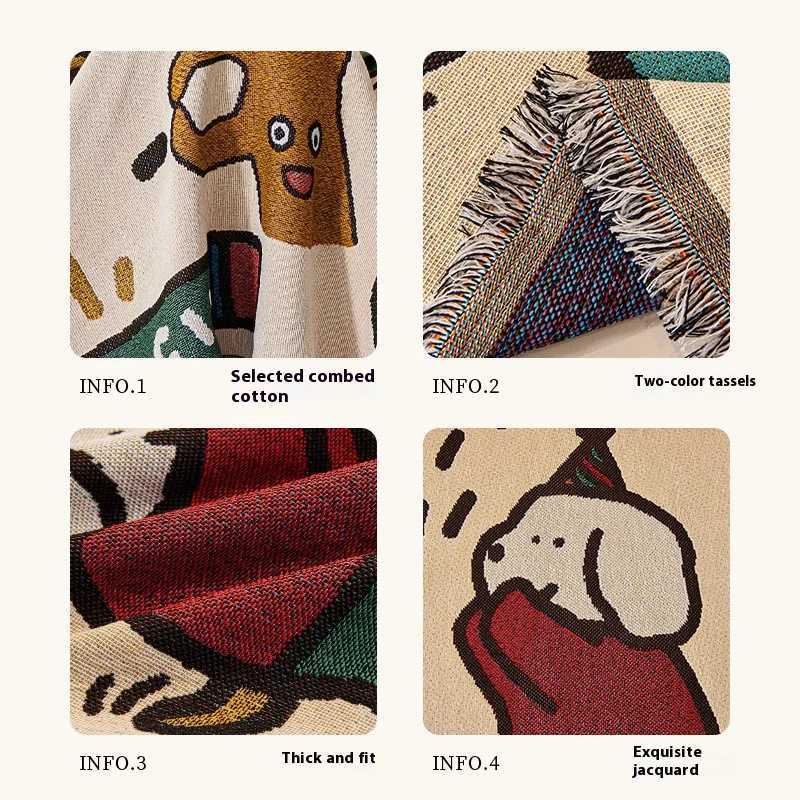 Cartoon Sofa Cover Reversible Stretchable NonSlip Slipcover for LShaped 2 3 4 Seater Couch C251028