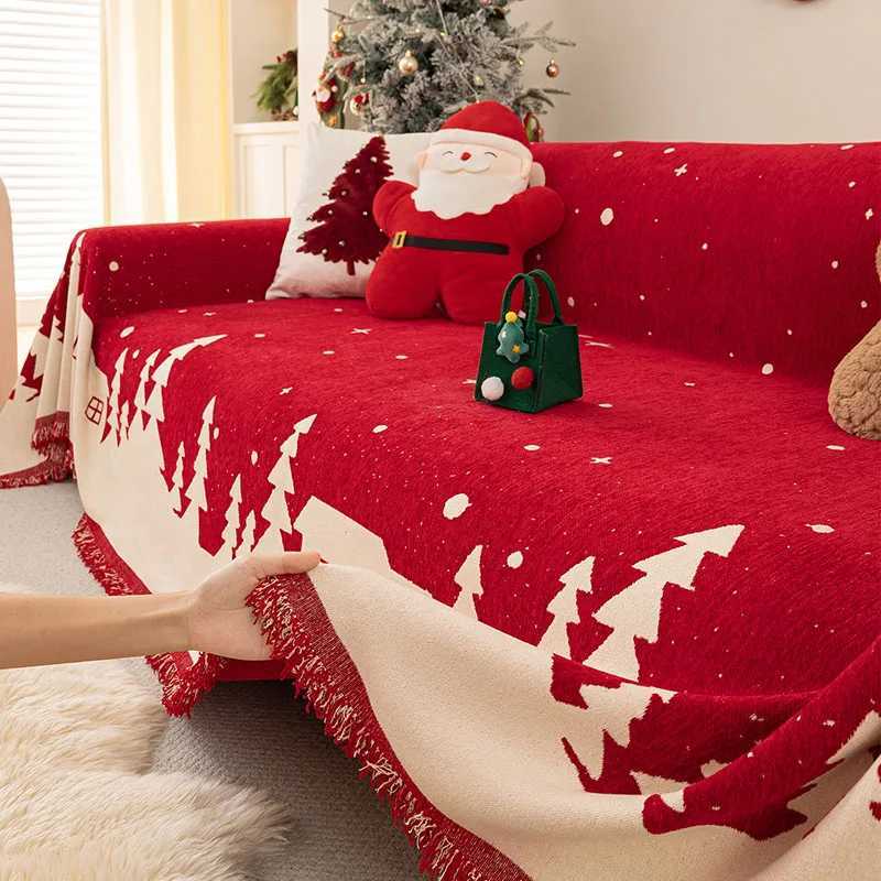 Christmas Style Thick Chenille Sofa Towel Autumn and Winter Anti Slip Sofa Blanket for Home Soft AntiDirt Corner Couch Covers C251028