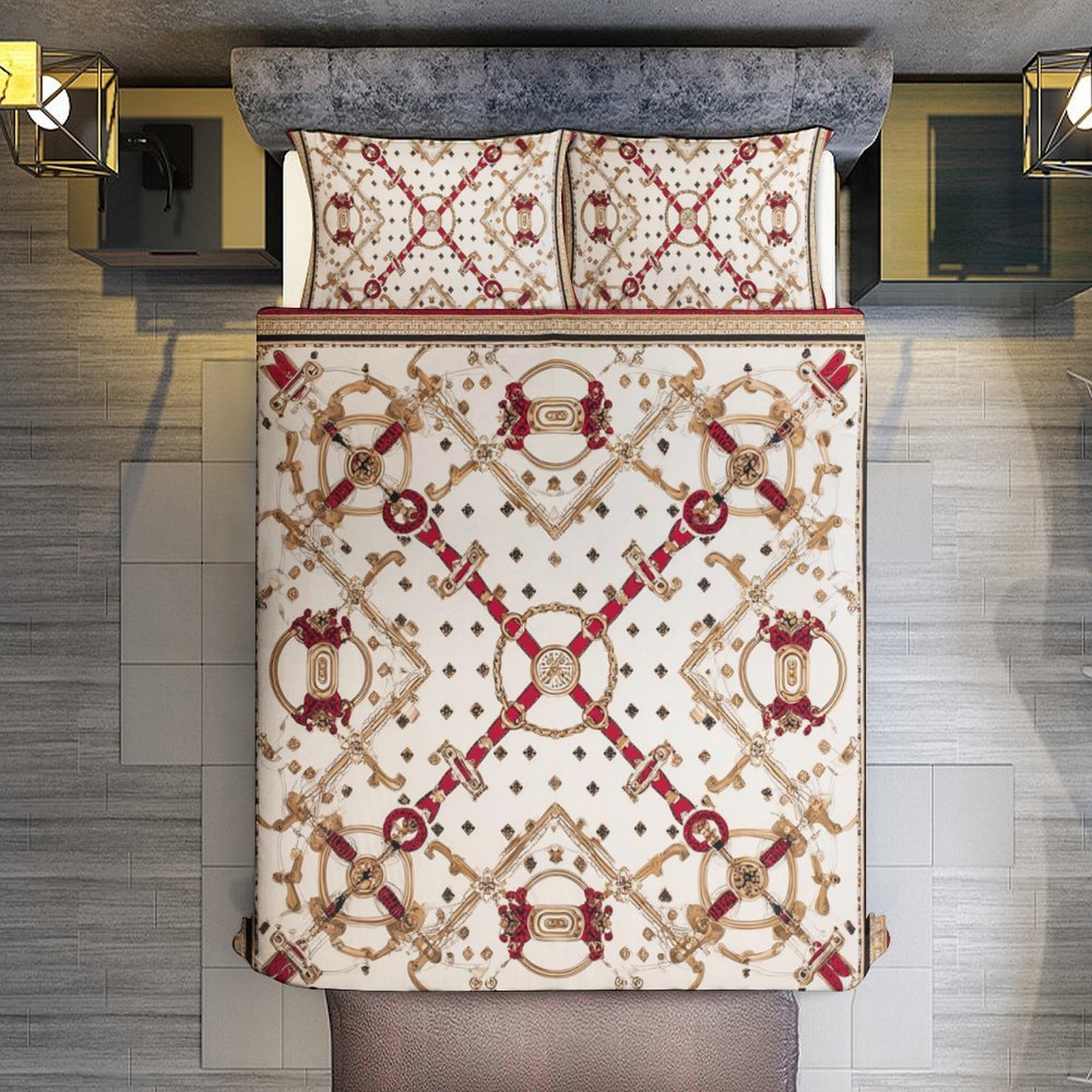 Custom Bedding Set Luxury Designer H Printing Horse Printing Quilt Cover Pillowcase 3Pcs set Pure Cotton Comfortable Bedding Set Bedroom Decoration H1