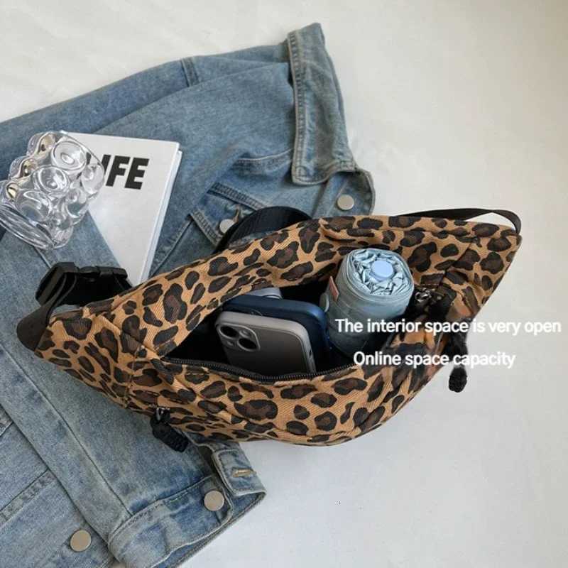 Large Size Leopard Prints Chest Bags For Women Canvas Large Capacity Shoulder Crossbody Bag 2025 Summer Latest Waist Fanny PackW251028