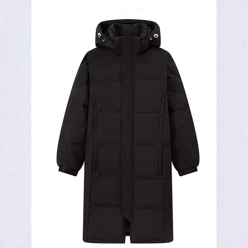 Men's winter big long down coat hooded down jacket women's down parkas black thick long hooded outdoor puffer jacket warm oversize ski padde