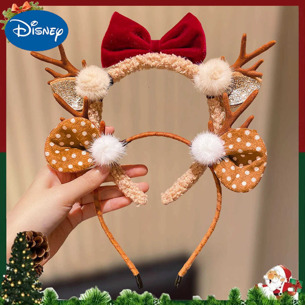 Disney Christmas Delightful Winter Wonderland Ensemble Piece Multi-Colored Reindeer Hats + Elegant Ribbons by Your Fave Characters designer H251119