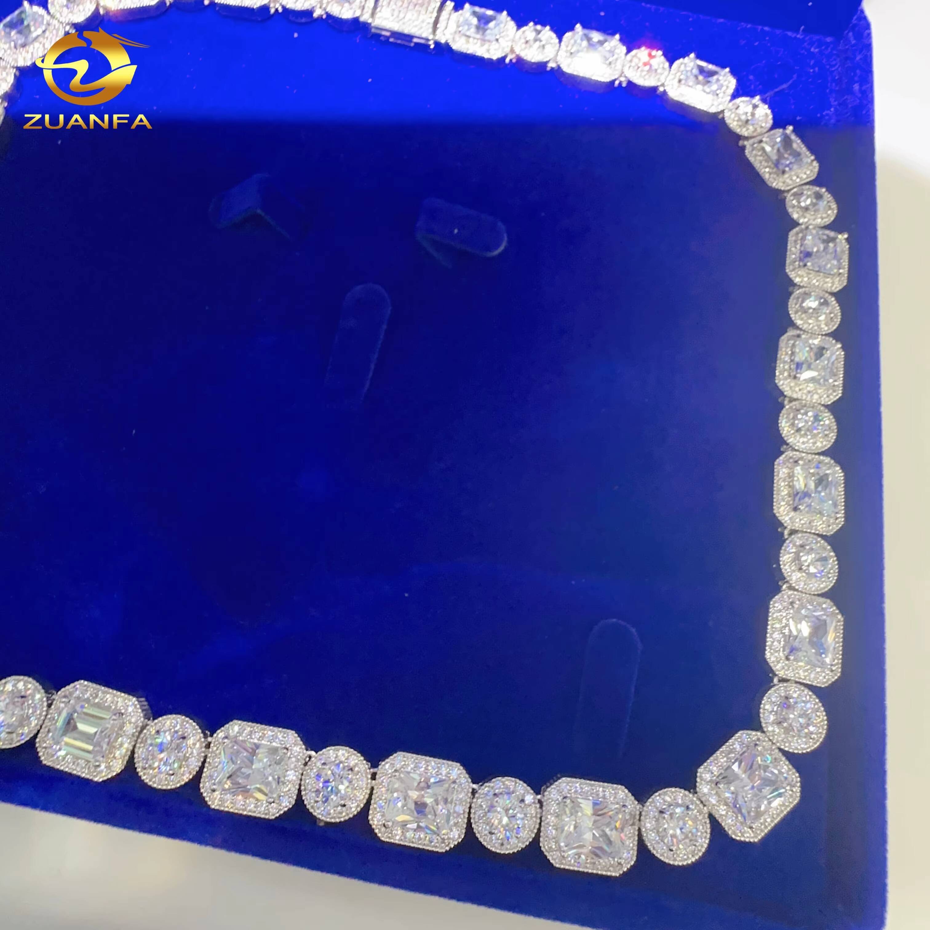 10mm 18k Gold Plated 925 Sterling Silver VVS Moissanite Jewelry Custom Diamond Iced Out Cuban Link Chain