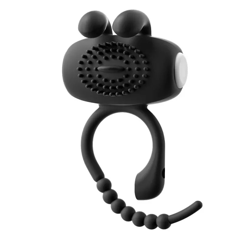 Flaming Rabbit Vibrating Cock Ring - Bunny Ear & Bead Stimulator for Couples, Dual Motor Vibration & Delay Function LL-2413