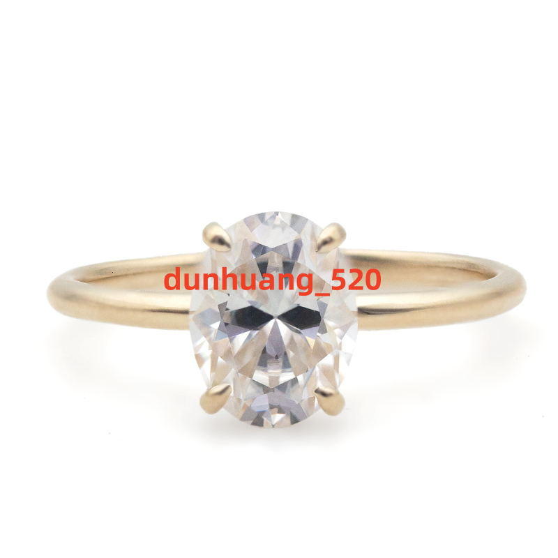 Fine Jewelry 2ct Oval Cut Diamond Moissanite 14K Solid Gold Women Engagement Wedding Moissanite Ring