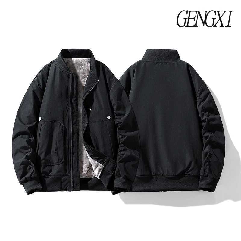 AmericanKorean Style Baseball Jacket AutumnWinter New Arrival FleeceLined Thickened Windproof Warm Baseball Collar Jacket J251028