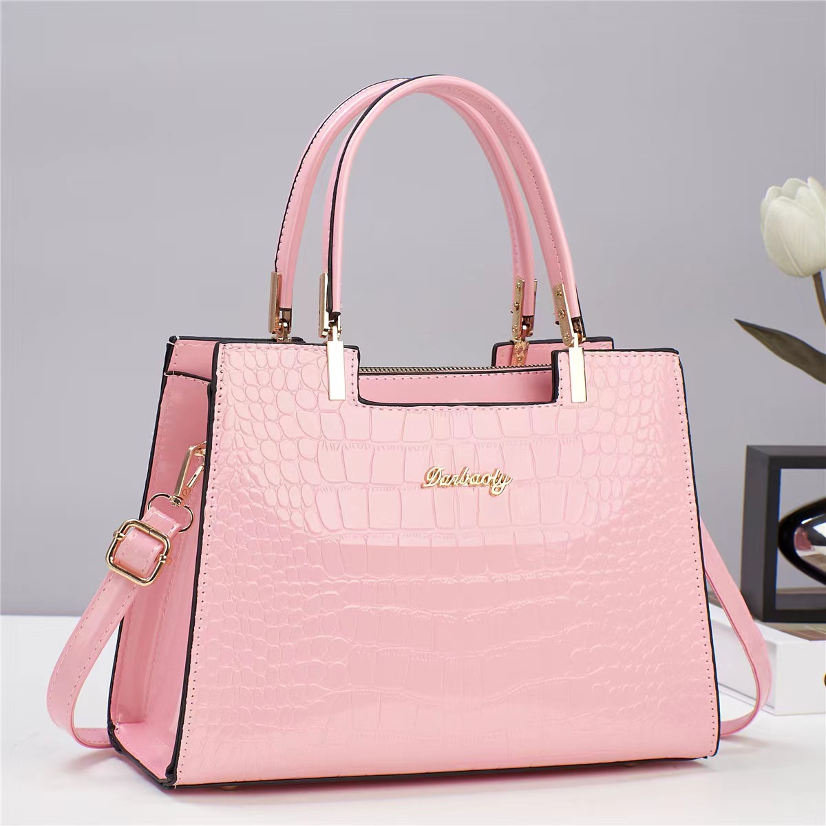 new stylish handbag women's bag imitation leather glossy single shoulder crossbody bag