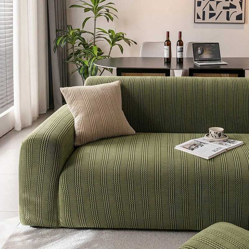 Four Season Universal Elastic Sofa Cover Solid Polar Fleece Anti Slip AllCover Couch Covers Vintage Striped Furniture Protector C251028