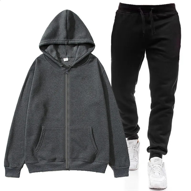 Autumn winter Men warm Sport Suits Women warm zipper Hoodies Pants Two Pieces Sets Running Casual Sweatshirts Sweatpants 251027