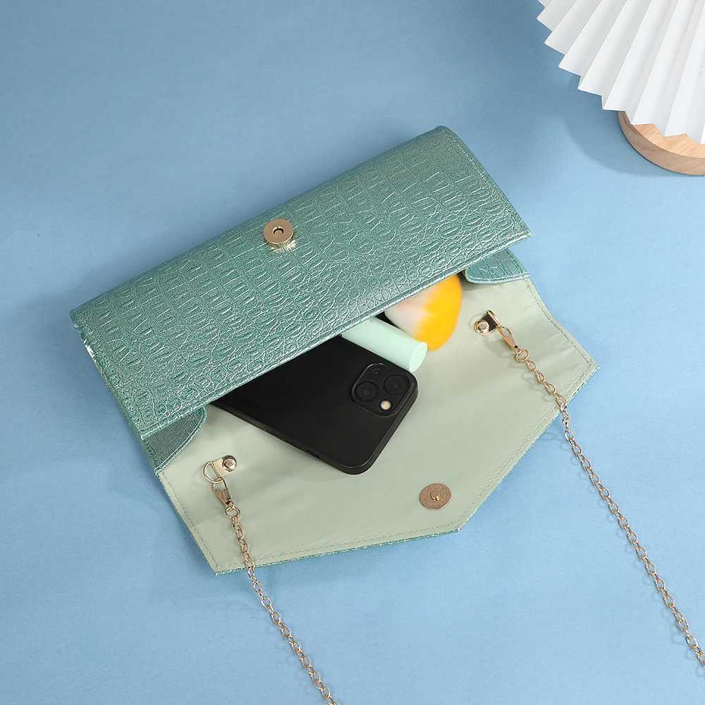 Solid Color Fashion Stone Pattern Evening Bag with Metal Chain Shoulder Strap for Wedding Party Banquet Handbag H251027