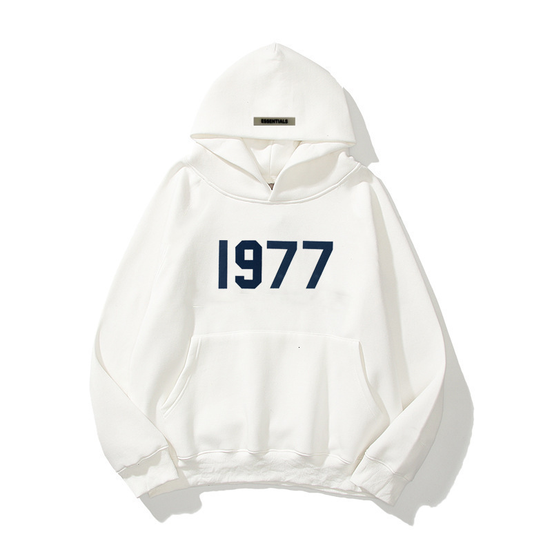 New Style Raglan Sleeve Double Layer Hooded Sweatshirt High Designer Hoodie Street Loose Fit Fleece 1977 Letter Hoodie Unisex