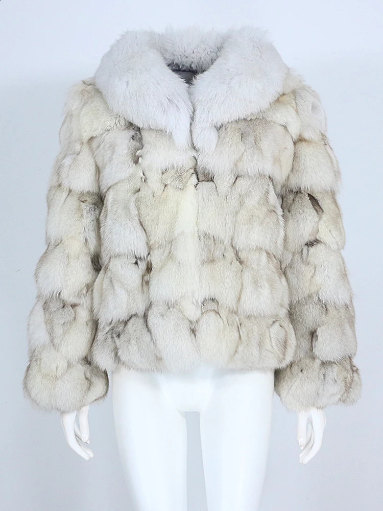 MENINA 2025 Winter Jacket Women Fox Fur Coat Natural Fox Fur Collar Outerwear Thick Warm Sleeve Fashion Streetwear 251027