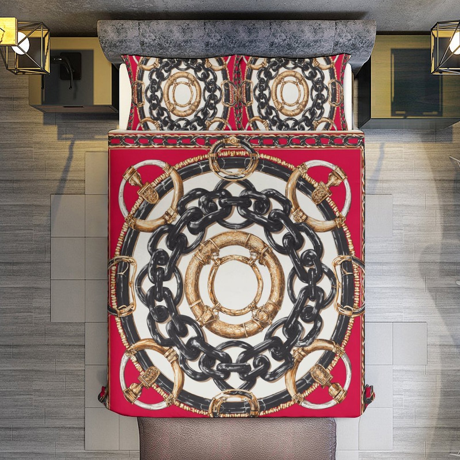 Custom Bedding Set Luxury Designer H Printing Horse Printing Quilt Cover Pillowcase 3Pcs set Pure Cotton Comfortable Bedding Set Bedroom Decoration H4