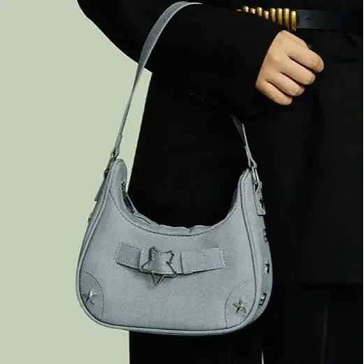 Handbag womens small bag mobile phone bag new highend feeling autumn retro denim star girl shoulder bag niche hand bagW251028