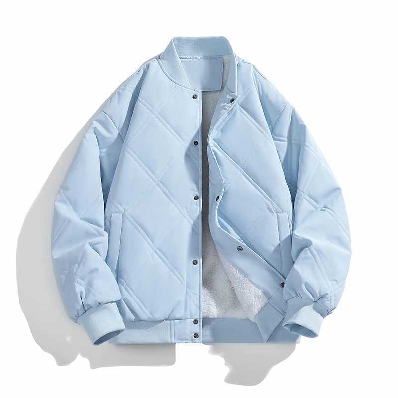 New Style Buttonup Baseball Collar Casual Lambswool Cotton Jacket for MenWinter Sports Cotton JacketCasual Loose Bread Jacket J251028