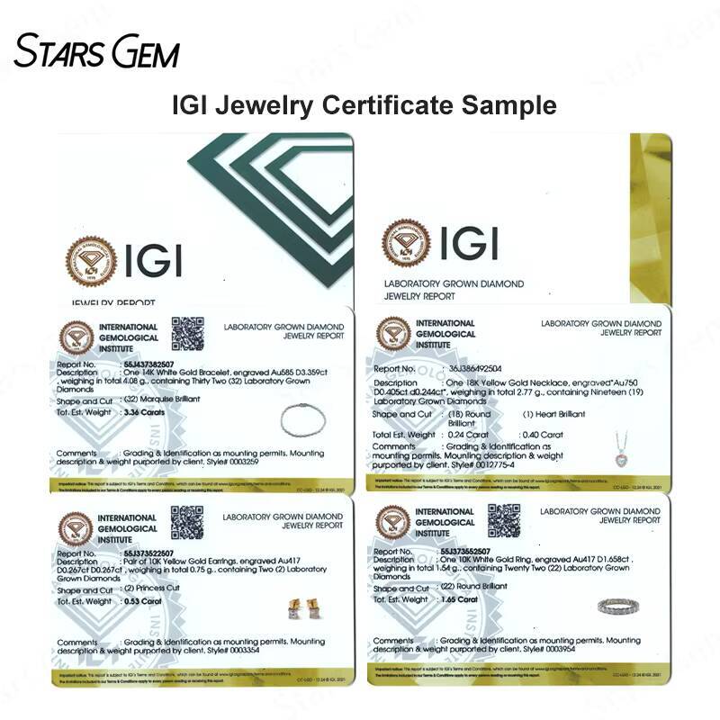 Starsgem 3ct per pair Round Brilliant Cut Lab Grown Diamond 14K Gold 5171mm Diamond Stud Earrings IGI Jewelry