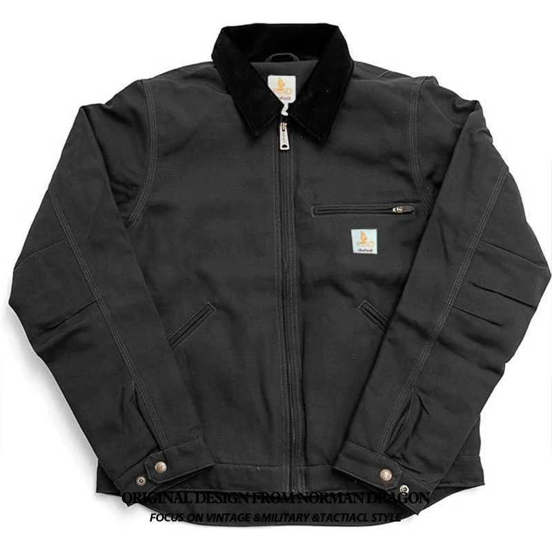 Winter ct103828 Blanket Lined Vintage Washed Coat Warm Outdoor Fur Duck Detroit Track Black Work Wear Canvas Jacket For Men j97 J251028