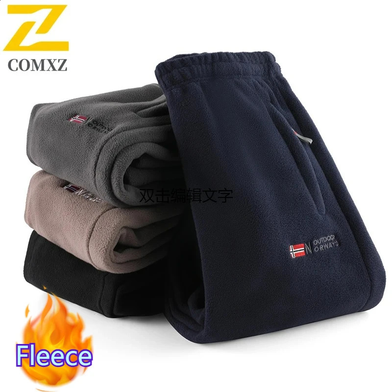 Winter Fleece Ski Pants Mens High Quality Extreme Cold Wool Thick Warm Trousers Women Outdoor Camping Work Sweatpants 251027