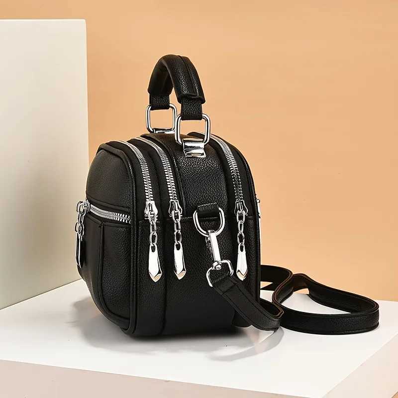 New Fashion Womens Crossbody Bag Multiple Pockets Small Round Buns Storage Wallet Shoulder Bag Daily CommutingT251028