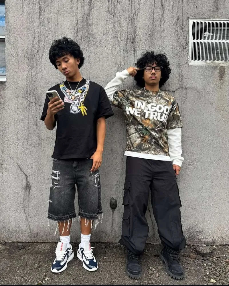 Y2K Harajuku Camouflage Pattern Fake two long sleeved clothes Hip Hop streetwear Gothic Men women Sweatshirt Fashion Casual Top 251027