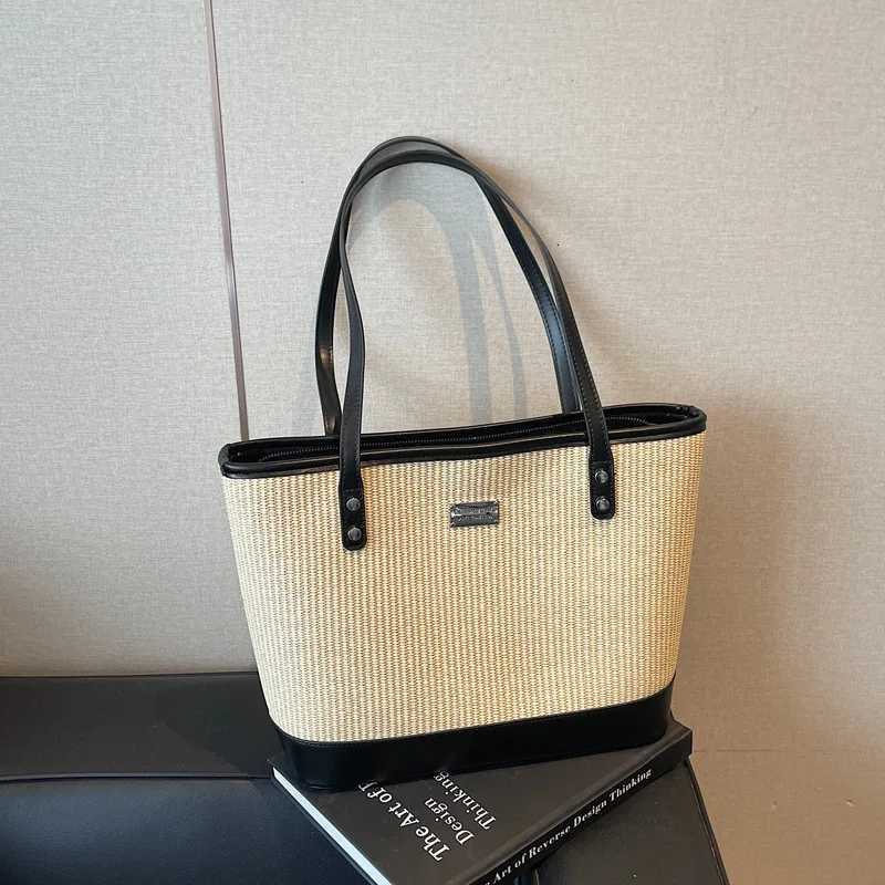 2025 Wens Woven Str Tote Single Shoder Large Capacity Premium Feel Perfect for Work School Weekend Getays1 D251028