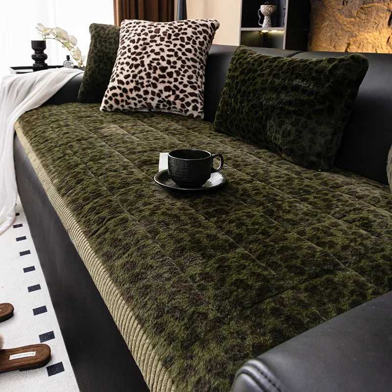 Luxury Leopard Print Plush Sofa Cushion 2024 New Winter Thick Anti slip And Dustproof For Living Room Decoration Sofa Cushion C251028