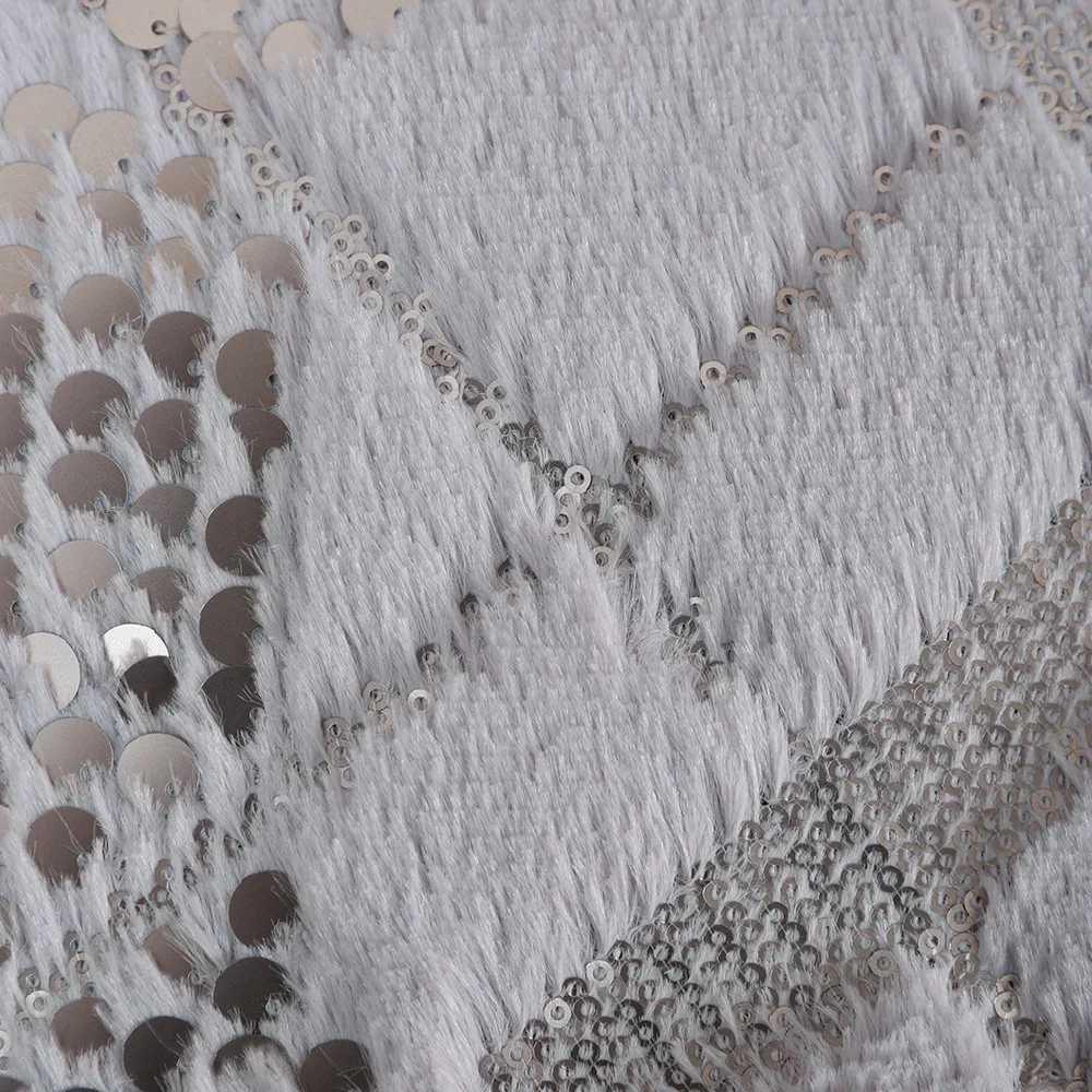 Pillow Case Luxury Sequin Fur Cushion Cover 30x50cm for Sofa Decorative Sequins Cover for Livingroom Silver Gold Decor case C251028